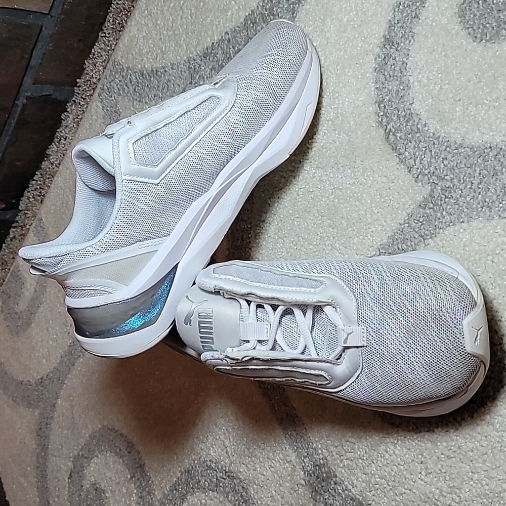 Puma Shoes LQDCELL Shatter XT Luster women sz10 white shimmer mesh running